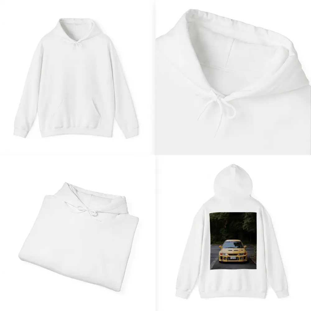 Mitsubishi Lancer Evolution Yellow Forest Road – Hoodies