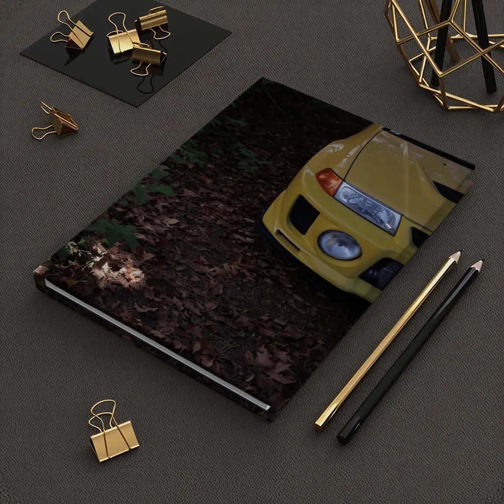 Yellow Mitsubishi Lancer Evolution Forest Trail – Notebooks