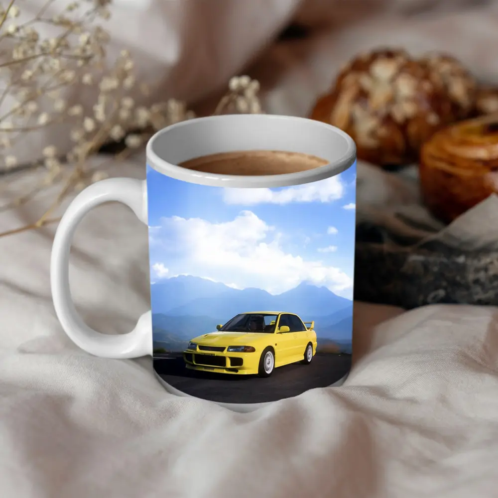 Mitsubishi Lancer Evolution Yellow Mountain Road – Mugs