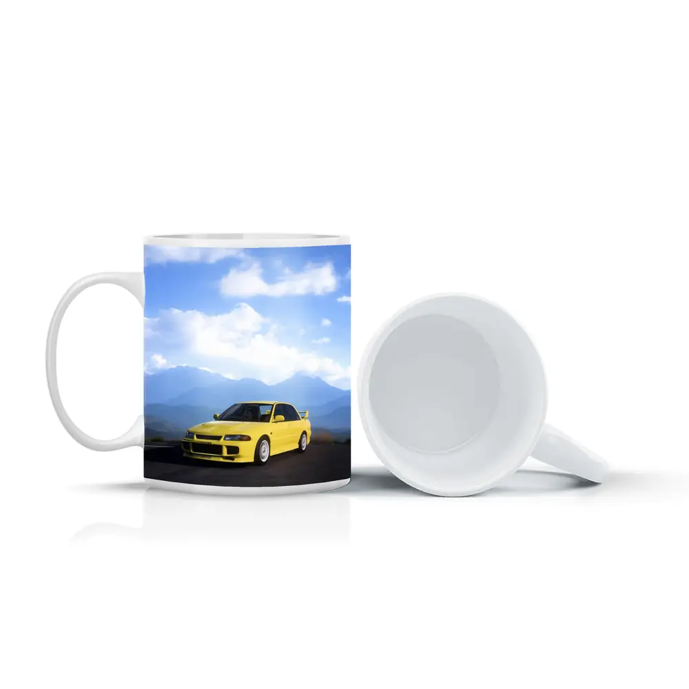 Mitsubishi Lancer Evolution Yellow Mountain Road – Mugs