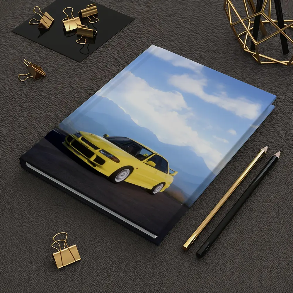 Mitsubishi Lancer Evolution Yellow Mountain Road – Notebooks