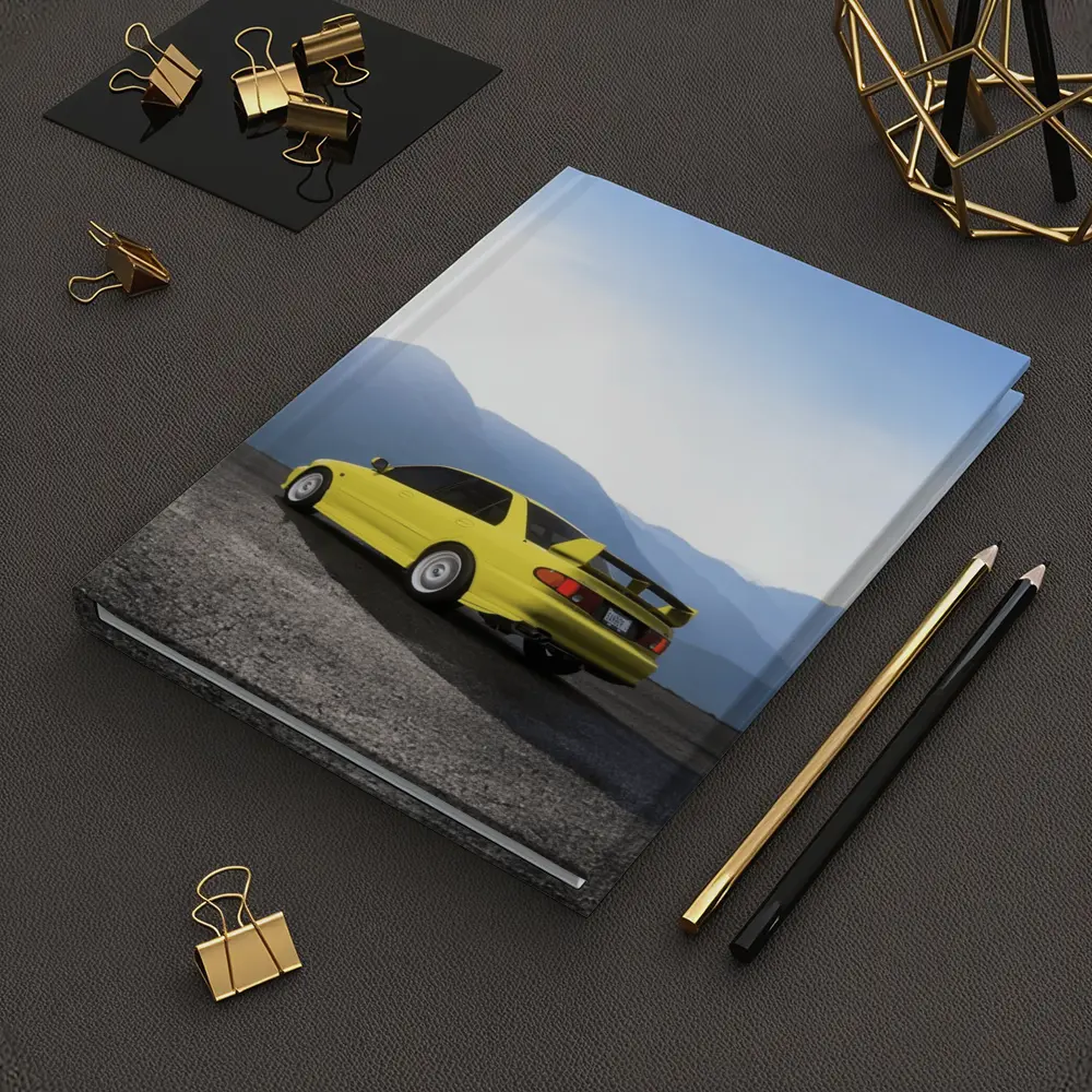 Mitsubishi Lancer Yellow Car Mountain Background – Notebooks