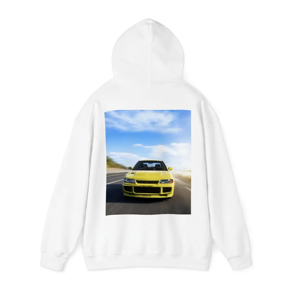 Mitsubishi Lancer Evolution Yellow Open Road – Hoodies