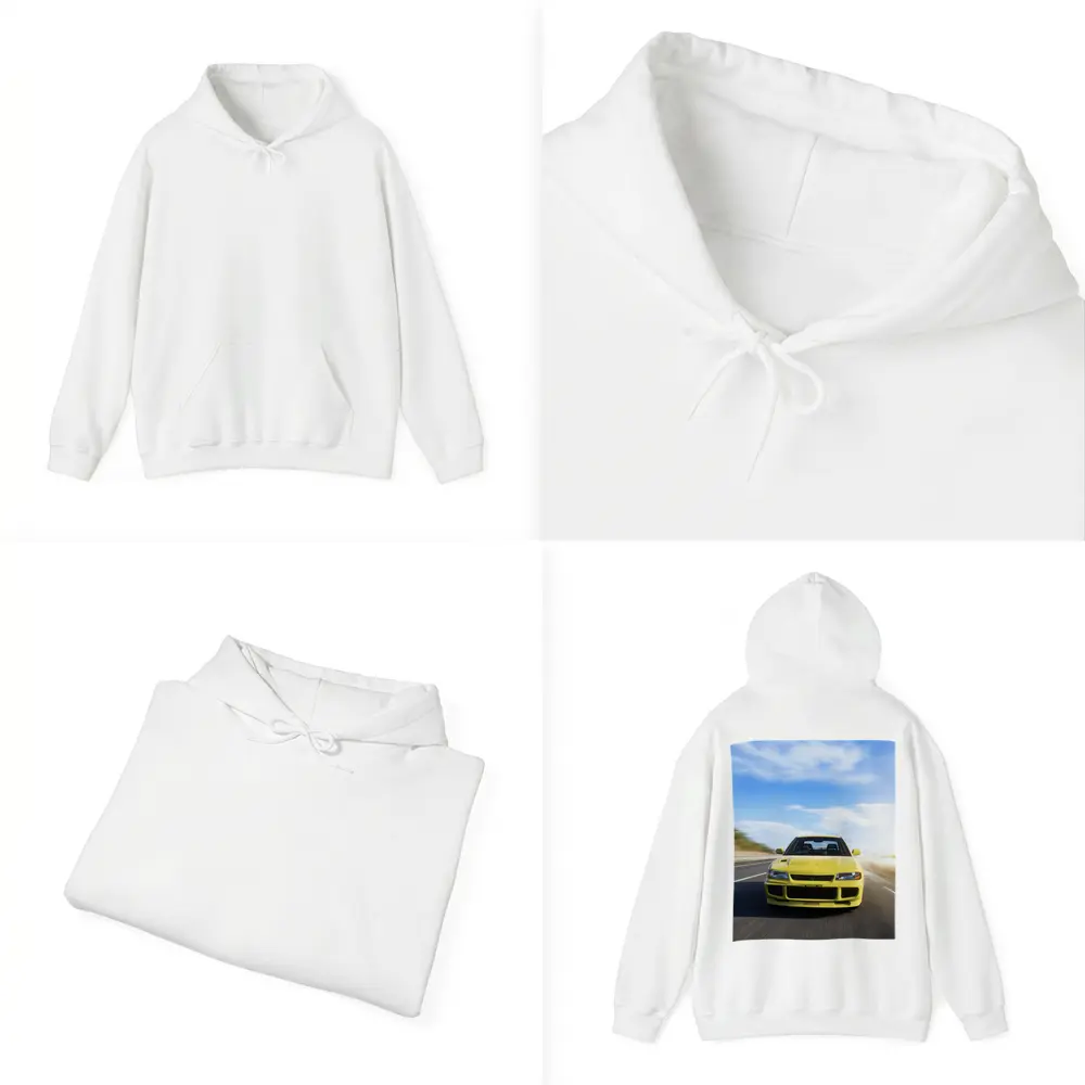 Mitsubishi Lancer Evolution Yellow Open Road – Hoodies
