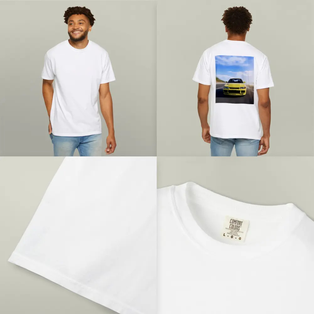 Mitsubishi Lancer Evolution Yellow Open Road – T-Shirts