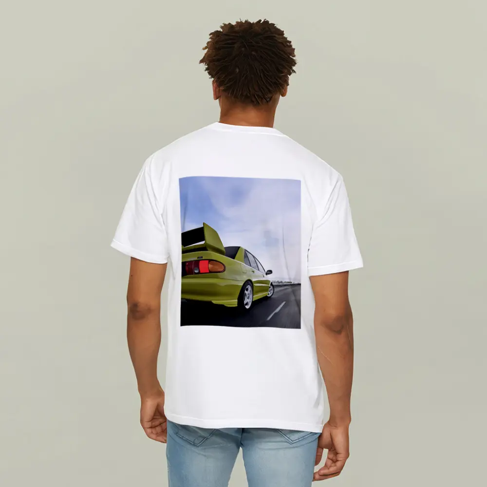 Mitsubishi Lancer Evolution Yellow Highway Speed – T-Shirts