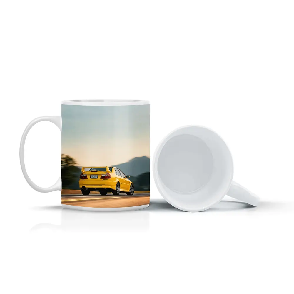 Mitsubishi Lancer Evolution Yellow Mountain Road – Mugs