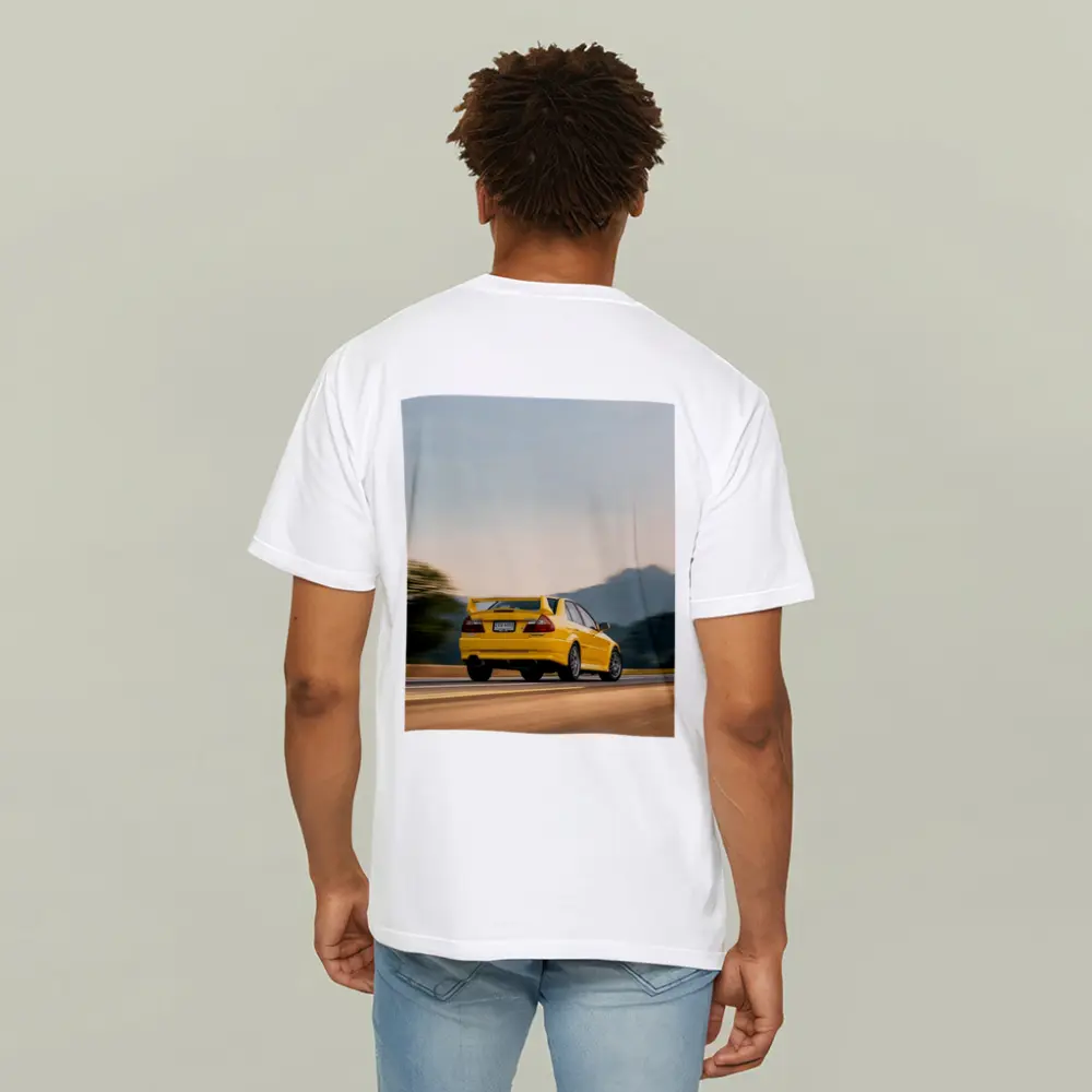 Mitsubishi Lancer Evolution Yellow Mountain Road – T-Shirts