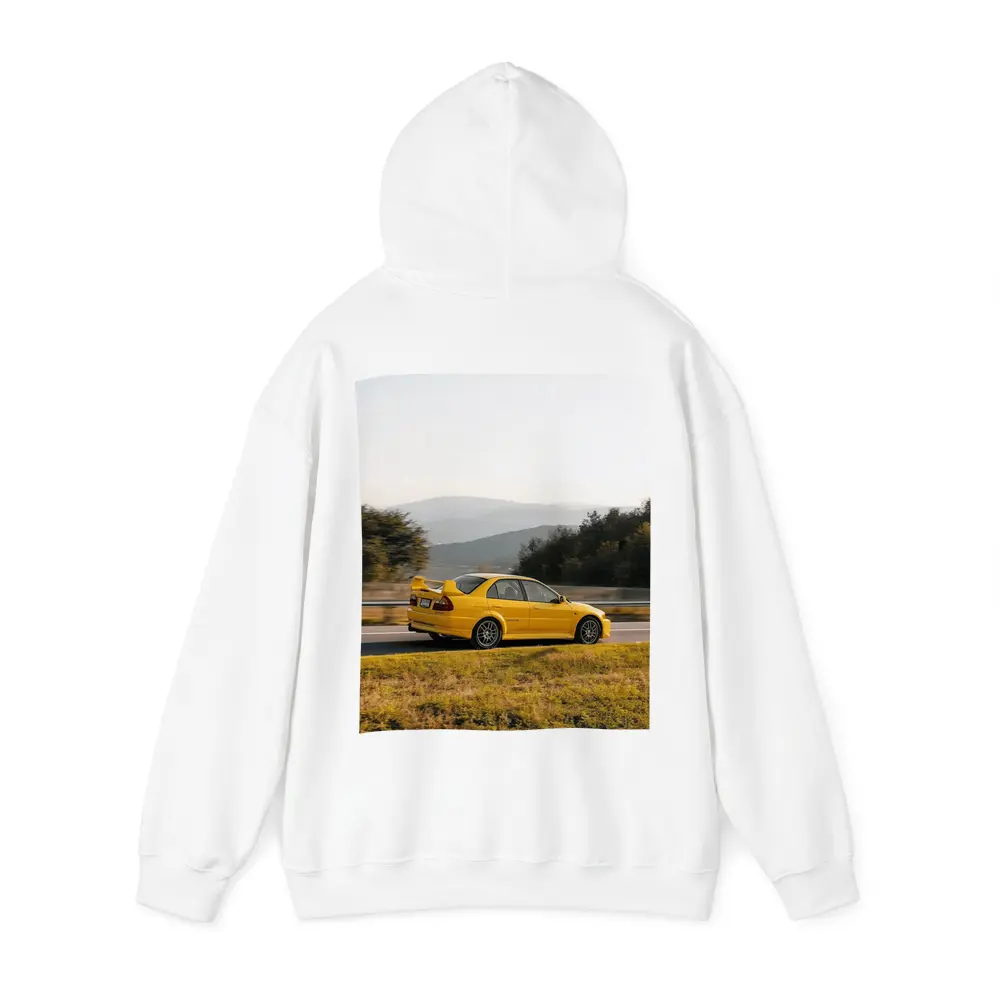 Mitsubishi Lancer Evolution Yellow Mountain Road – Hoodies