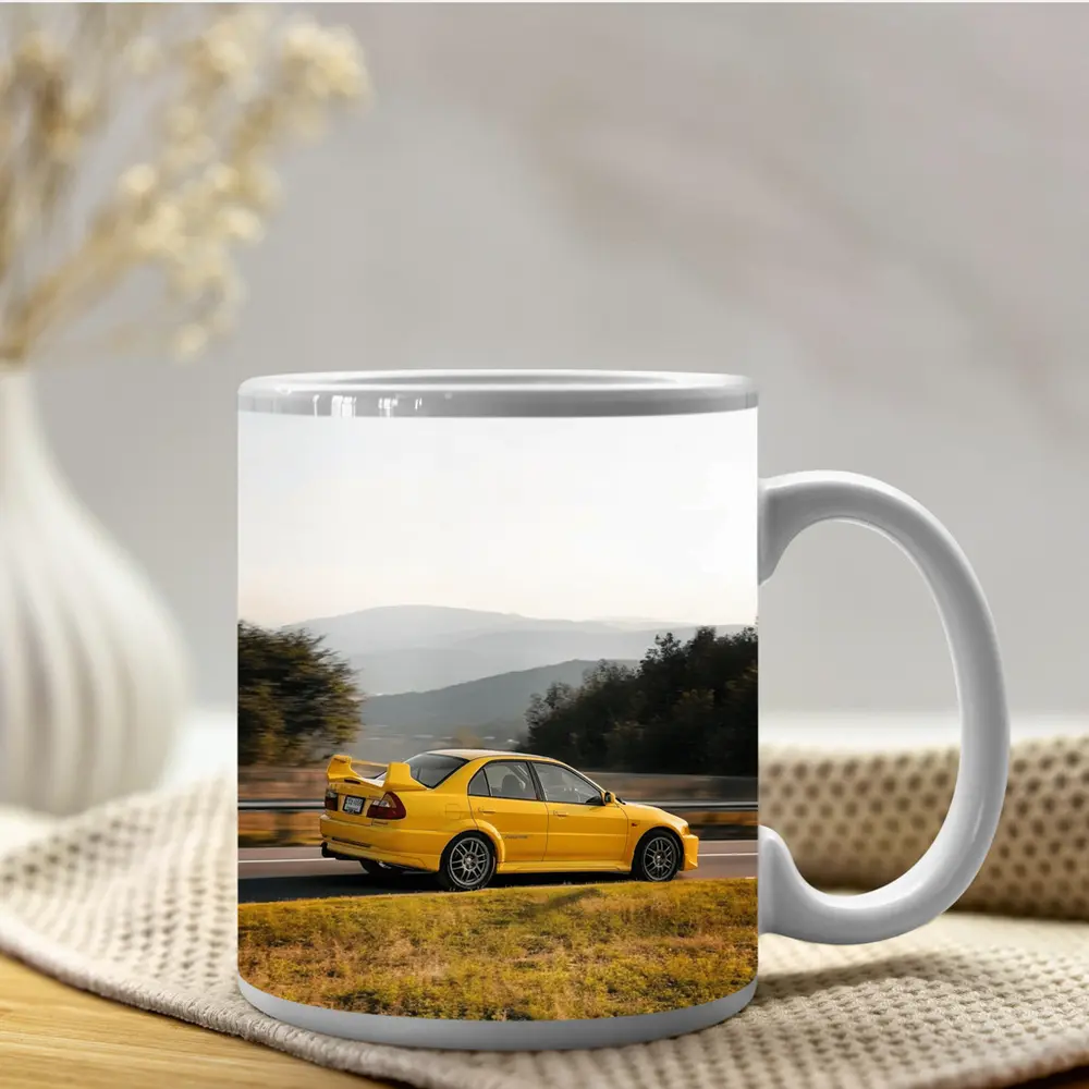 Mitsubishi Lancer Evolution Yellow Mountain Road – Mugs