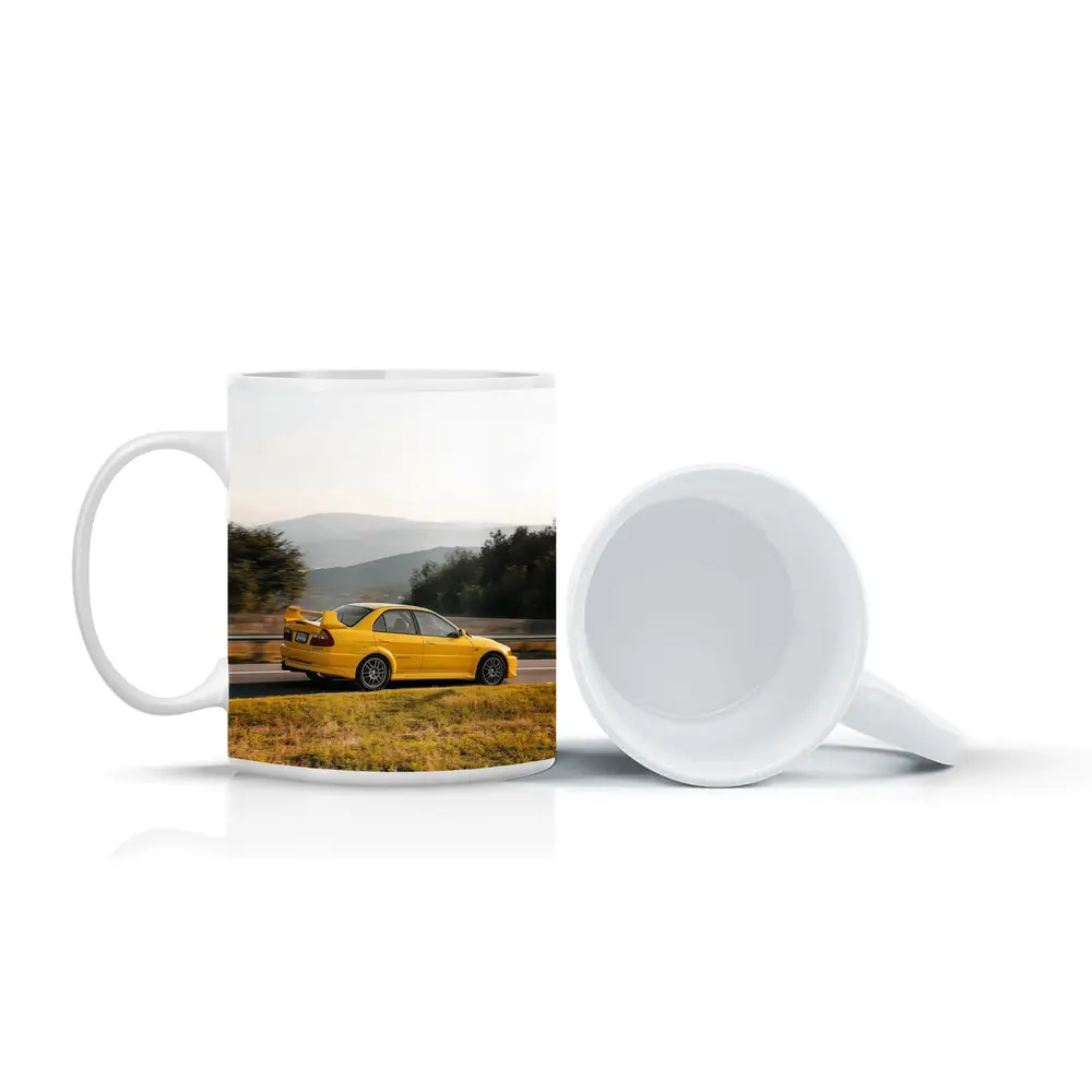 Mitsubishi Lancer Evolution Yellow Mountain Road – Mugs