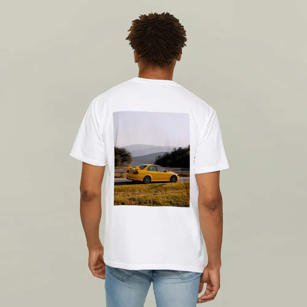 Mitsubishi Lancer Evolution Yellow Mountain Road – T-Shirts