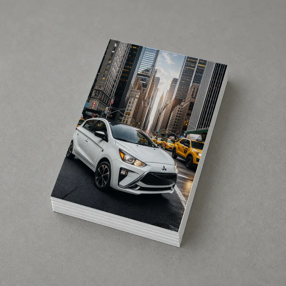 Mitsubishi Mirage White Car New York City – Postcards