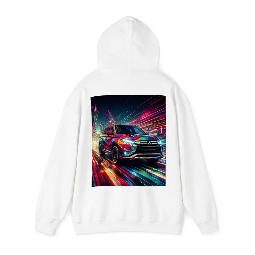 Mitsubishi Outlander SUV Colorful Neon Speed Art – Hoodies