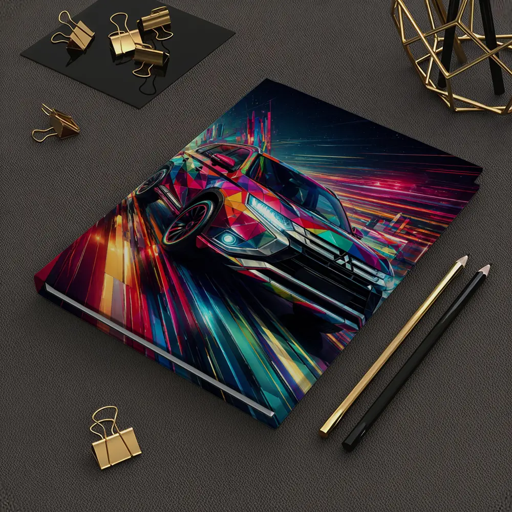 Mitsubishi Outlander SUV Colorful Neon Speed Art – Notebooks