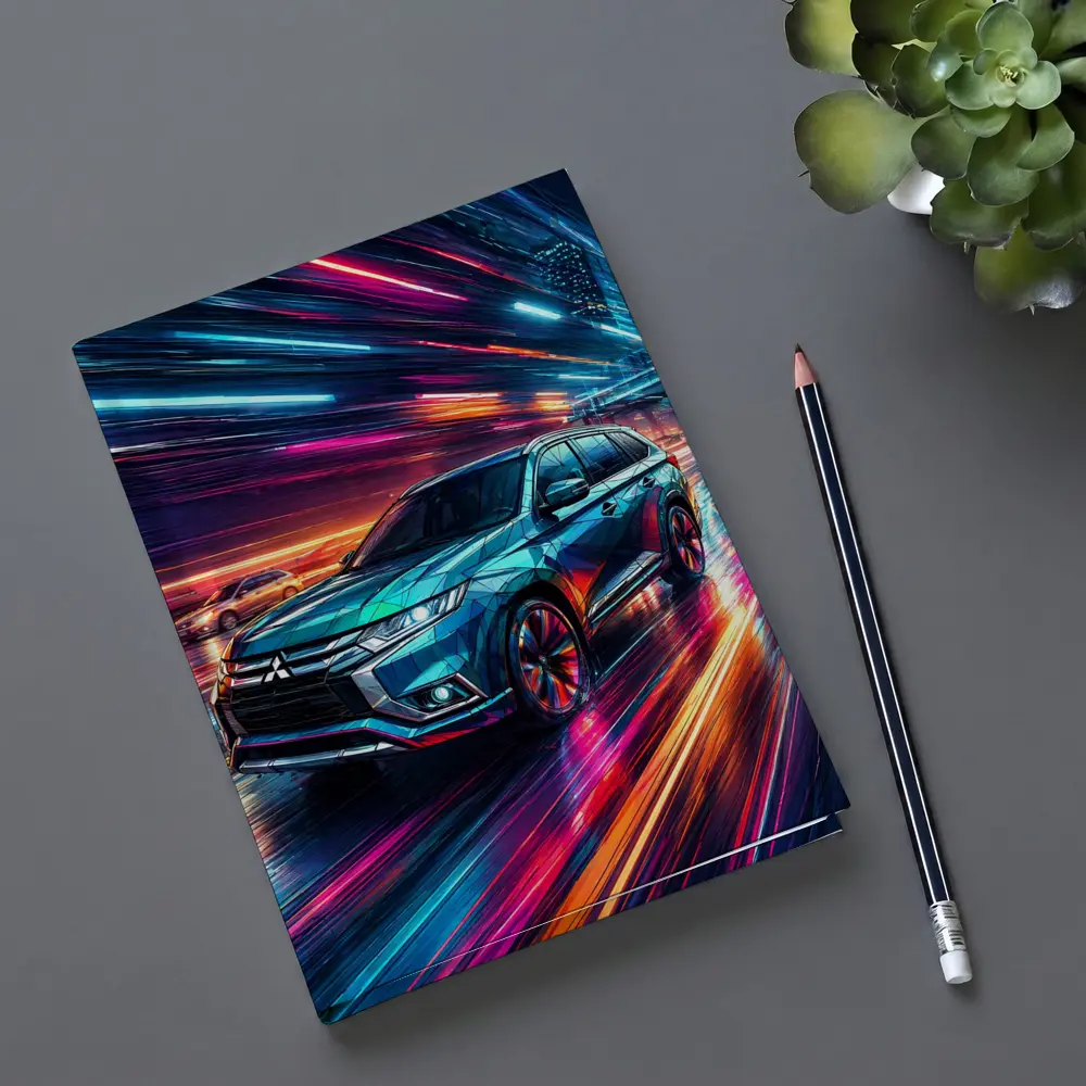 Mitsubishi Outlander Neon City Night Drive – Notebooks