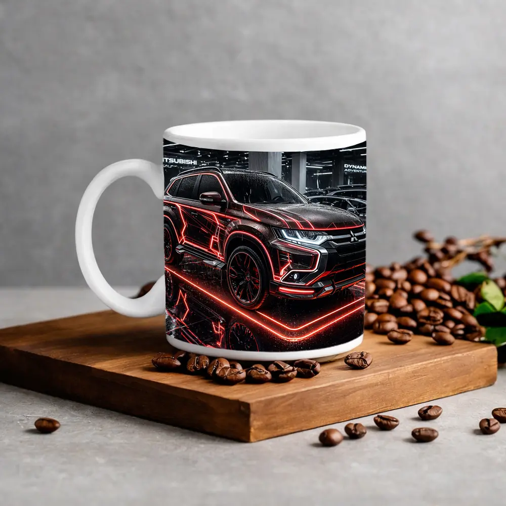 Mitsubishi Outlander Neon Red Glow Showroom – Mugs