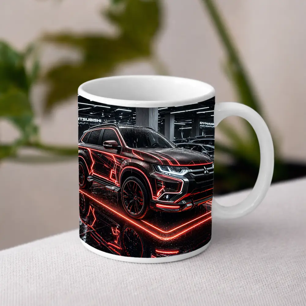 Mitsubishi Outlander Neon Red Glow Showroom – Mugs