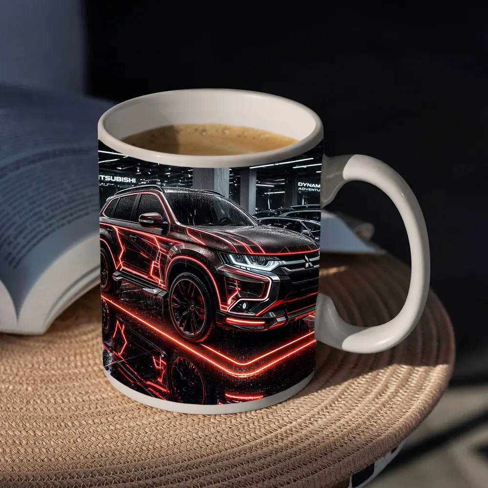 Mitsubishi Outlander Neon Red Glow Showroom – Mugs