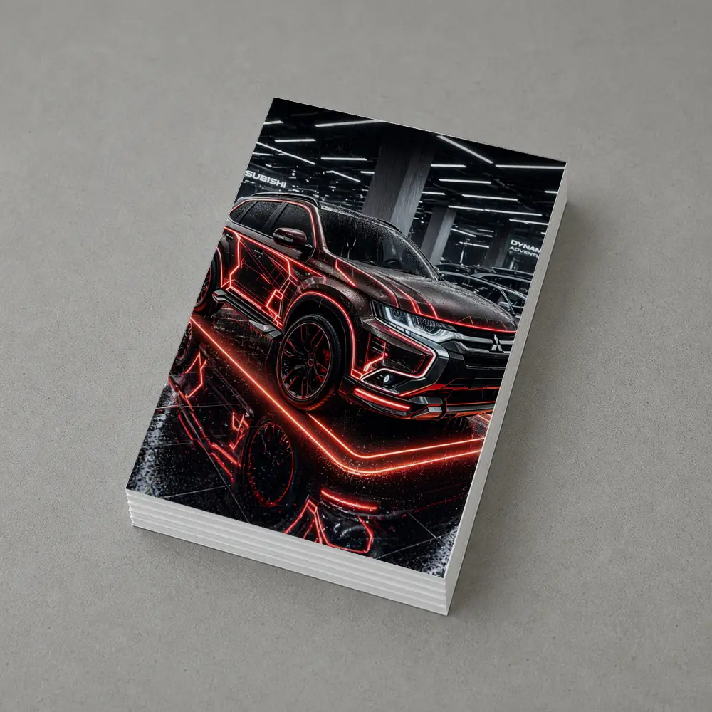 Mitsubishi Outlander Neon Red Glow Showroom – Postcards