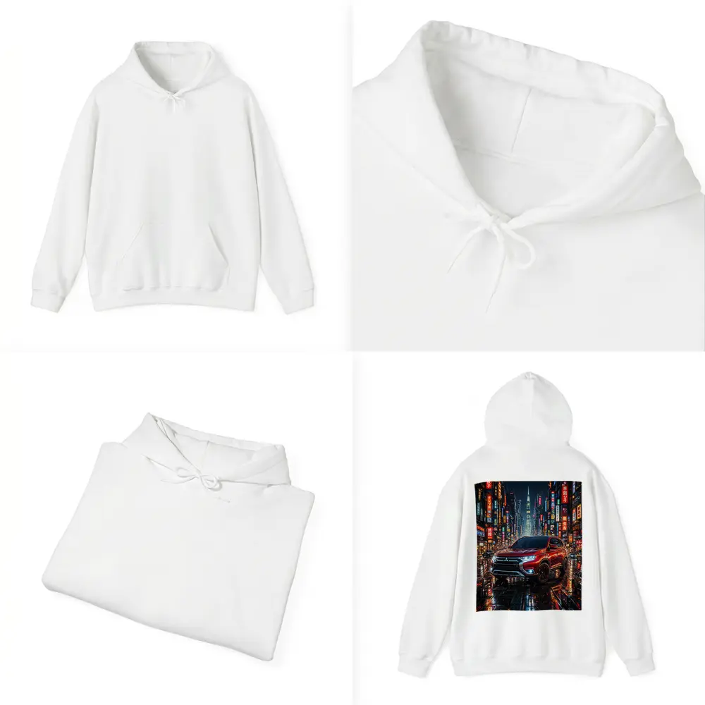 Mitsubishi Outlander Red Neon City Night – Hoodies