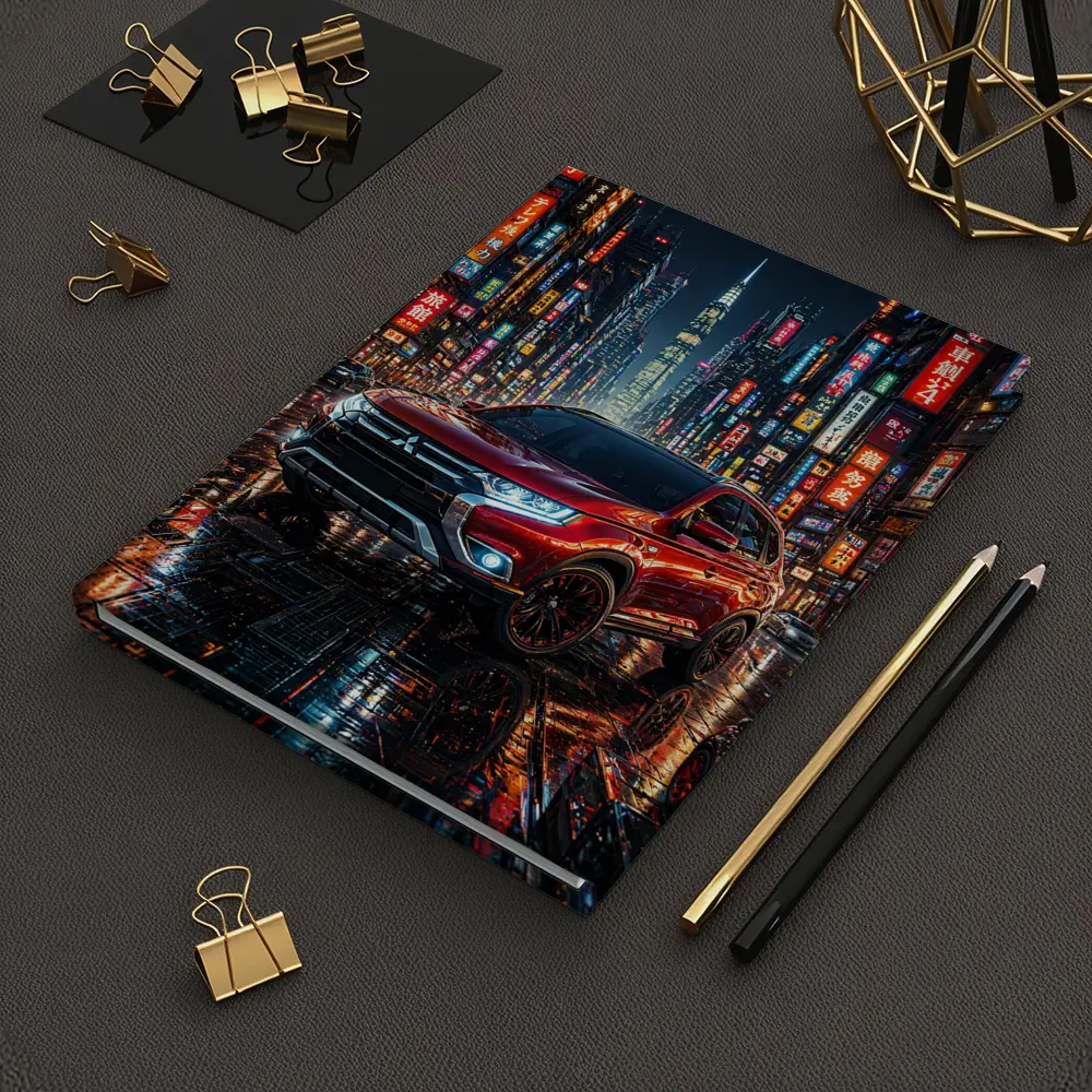 Mitsubishi Outlander Red Neon City Night – Notebooks