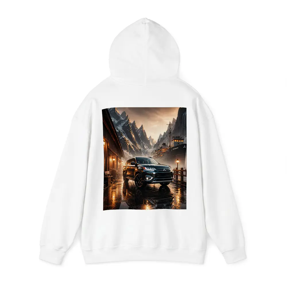 Mitsubishi Outlander SUV Rainy Mountain Dock – Hoodies