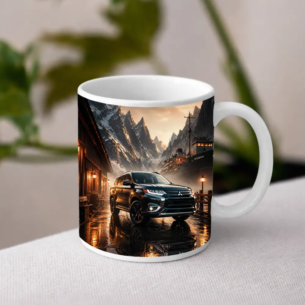 Mitsubishi Outlander SUV Rainy Mountain Dock – Mugs