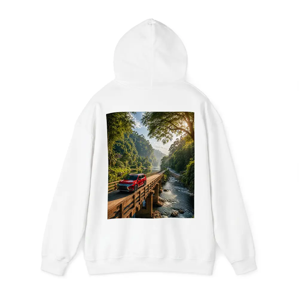 Mitsubishi Outlander SUV On Jungle Bridge – Hoodies