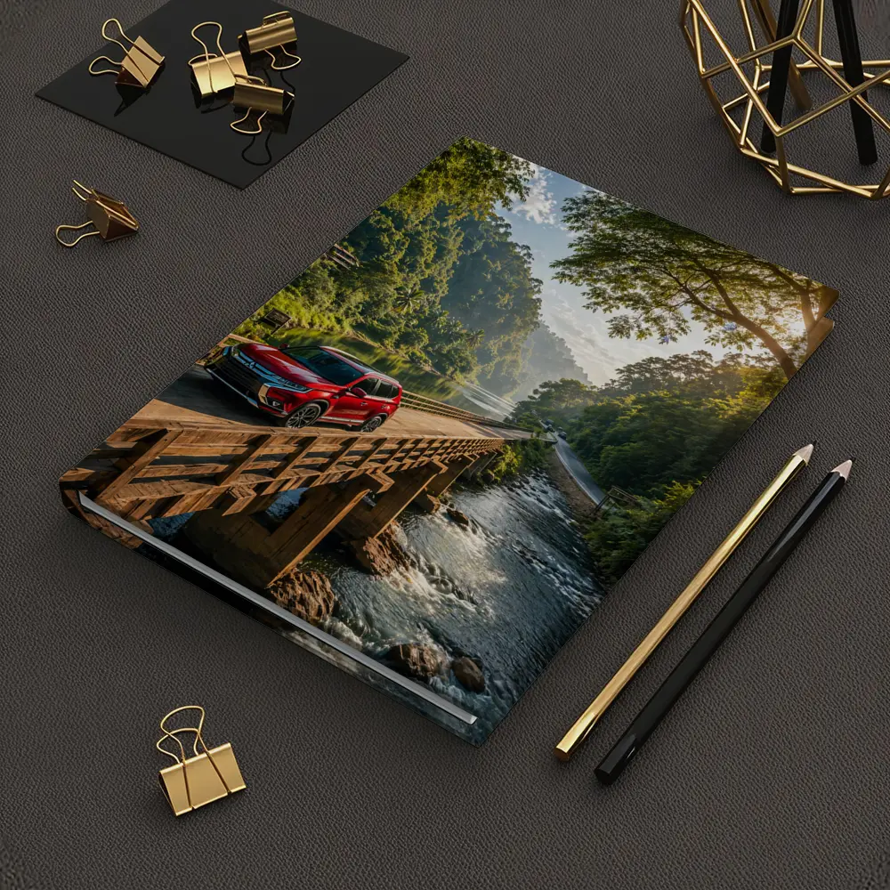 Mitsubishi Outlander SUV On Jungle Bridge – Notebooks