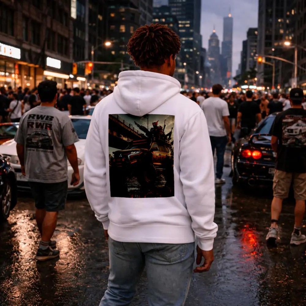 Mitsubishi Pajero Armored Cyberpunk Warrior Art – Hoodies