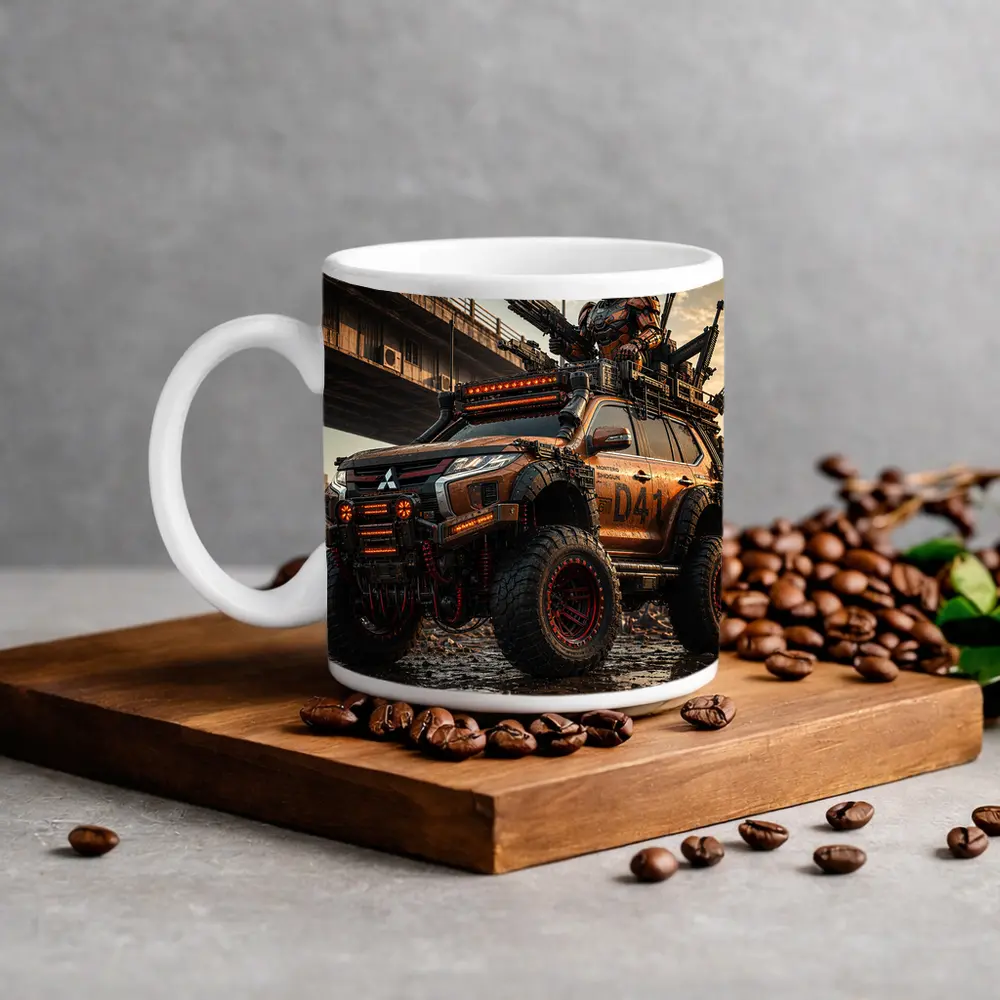 Mitsubishi Pajero Armored Cyberpunk Warrior Art – Mugs