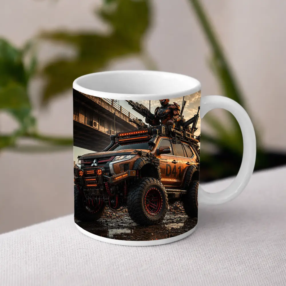 Mitsubishi Pajero Armored Cyberpunk Warrior Art – Mugs