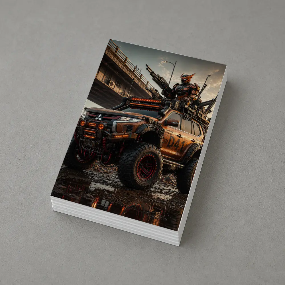Mitsubishi Pajero Armored Cyberpunk Warrior Art – Postcards