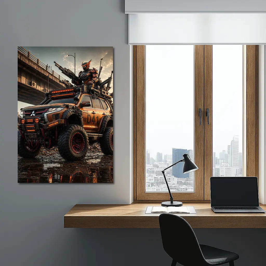 Mitsubishi Pajero Armored Cyberpunk Warrior Art – Wall Art
