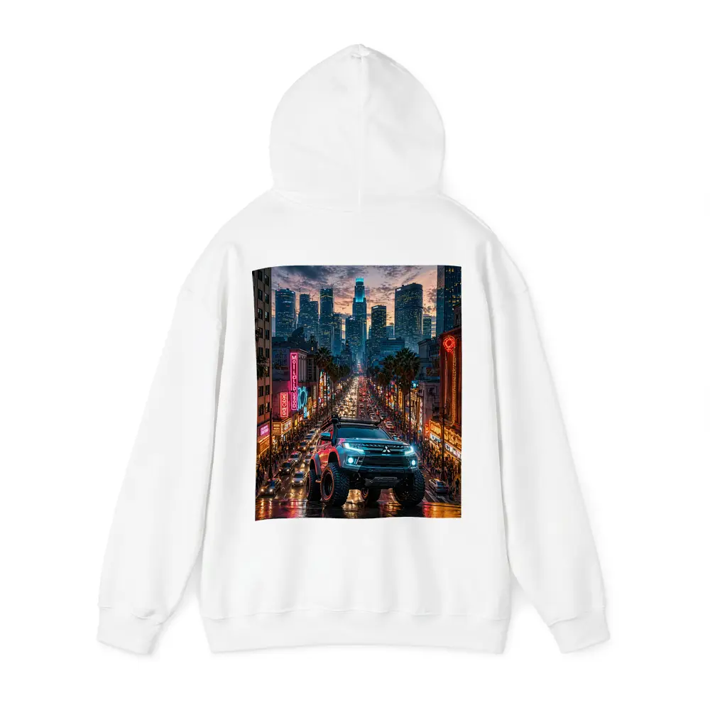 Mitsubishi Pajero Los Angeles Neon City Night – Hoodies