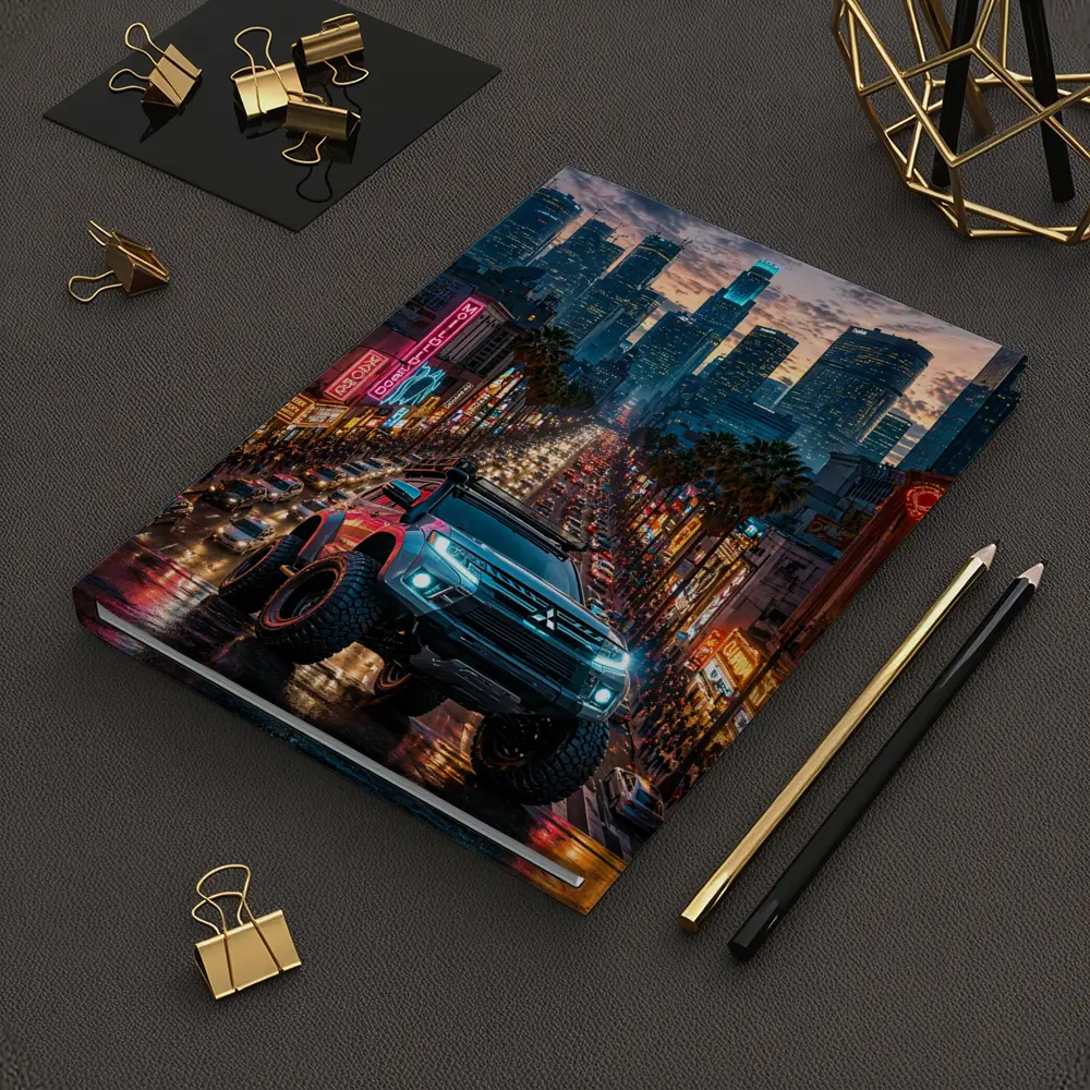 Mitsubishi Pajero Los Angeles Neon City Night – Notebooks