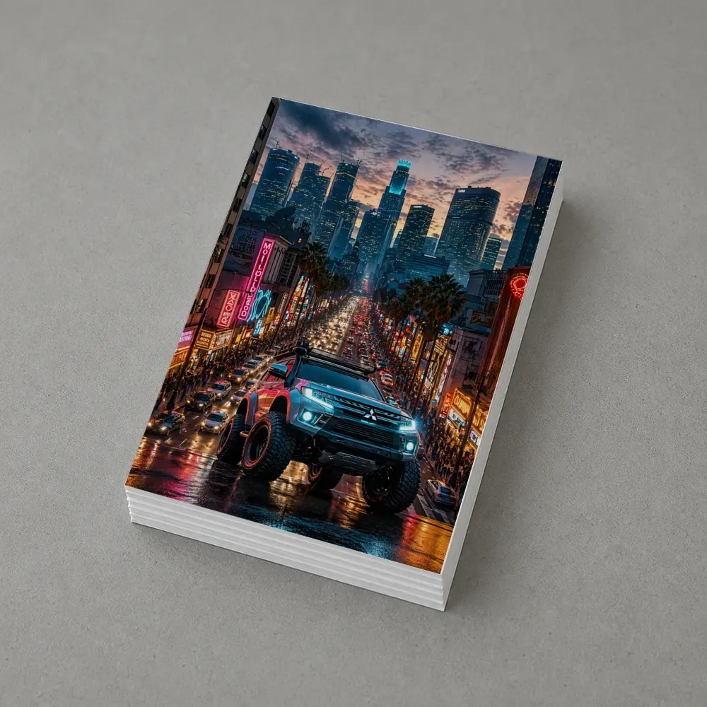 Mitsubishi Pajero Los Angeles Neon City Night – Postcards