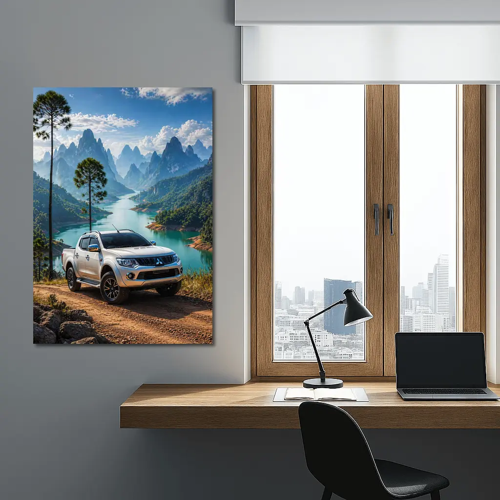 Mitsubishi L200 Triton Mountain River Landscape – Wall Art