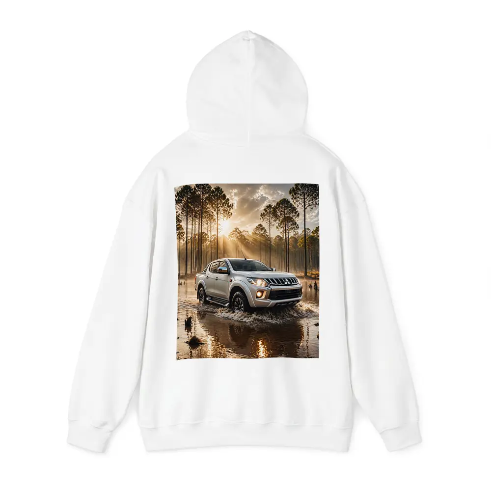 Mitsubishi Triton L200 Splashing Through Forest Water – Hoodies