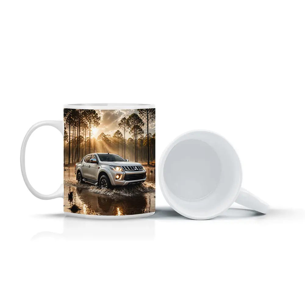 Mitsubishi Triton L200 Splashing Through Forest Water – Mugs