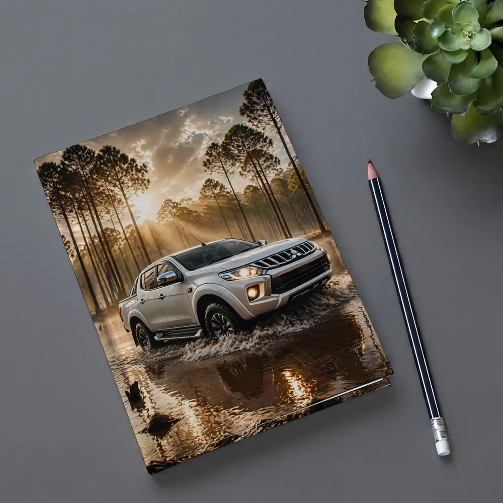 Mitsubishi Triton L200 Splashing Through Forest Water – Notebooks