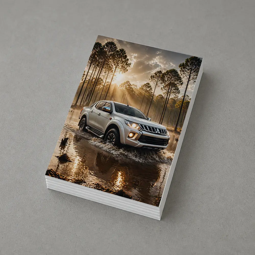 Mitsubishi Triton L200 Splashing Through Forest Water – Postcards