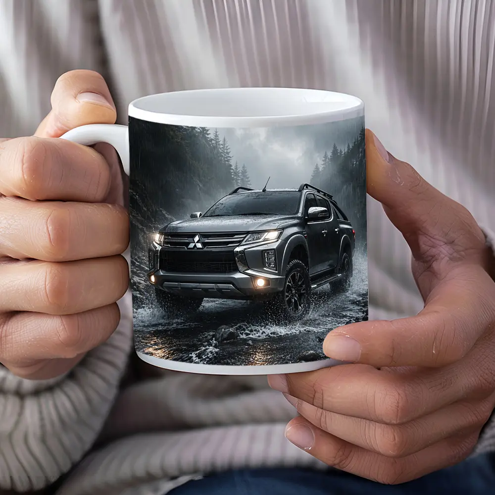 Mitsubishi L200 Triton Splashing Rainy Rocky Trail – Mugs
