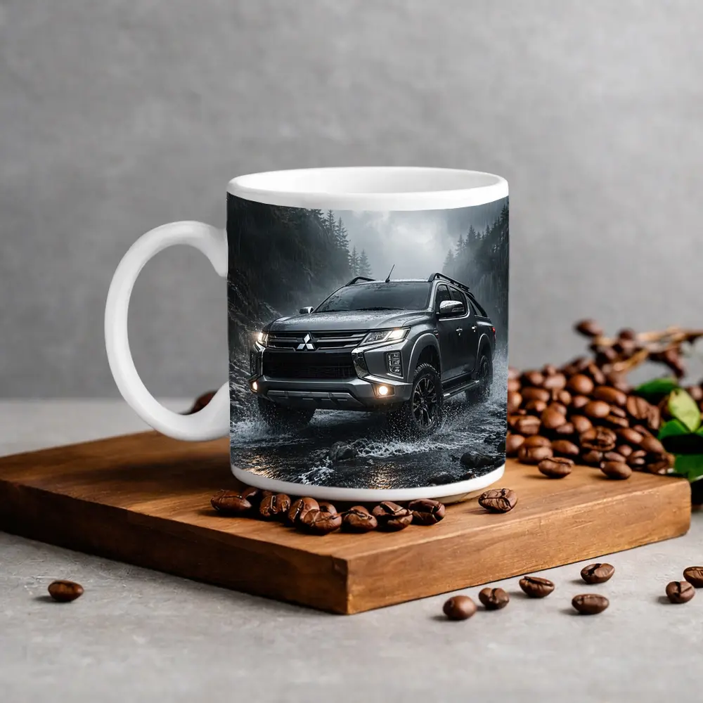 Mitsubishi L200 Triton Splashing Rainy Rocky Trail – Mugs
