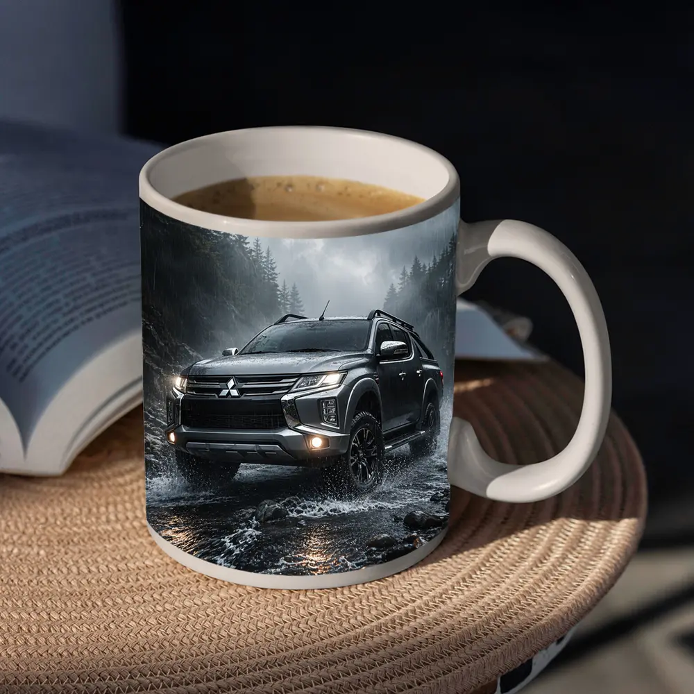 Mitsubishi L200 Triton Splashing Rainy Rocky Trail – Mugs