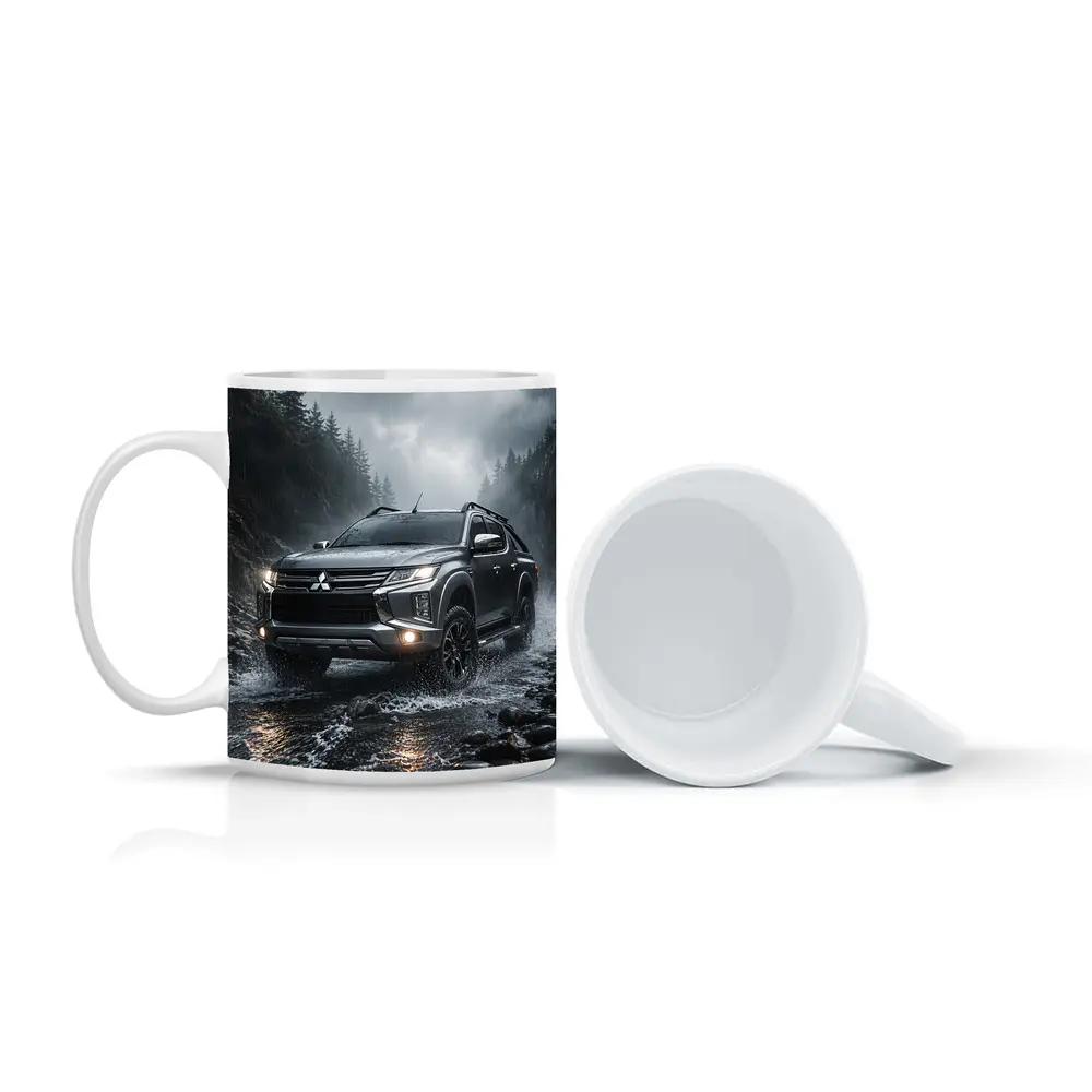 Mitsubishi L200 Triton Splashing Rainy Rocky Trail – Mugs
