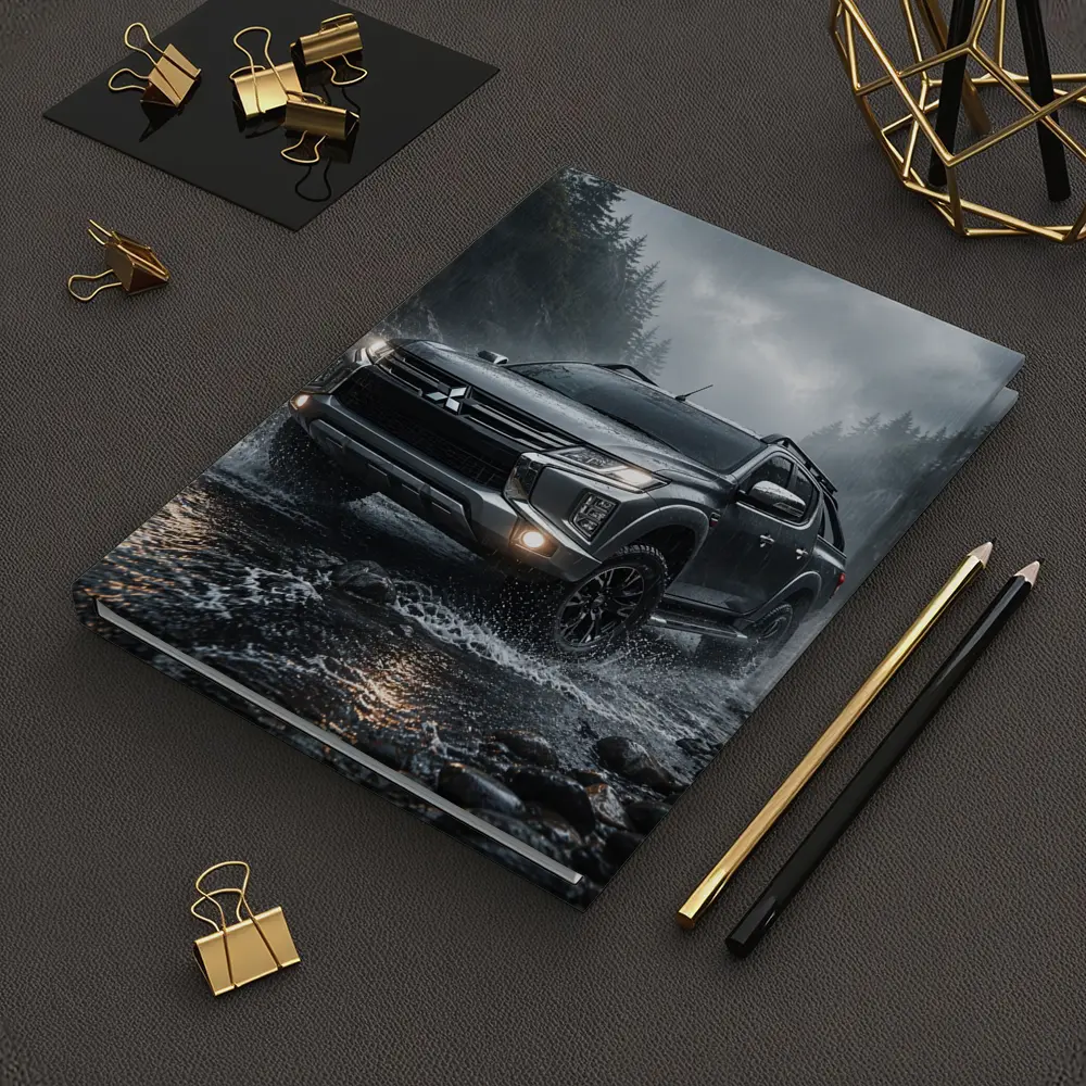 Mitsubishi L200 Triton Splashing Rainy Rocky Trail – Notebooks