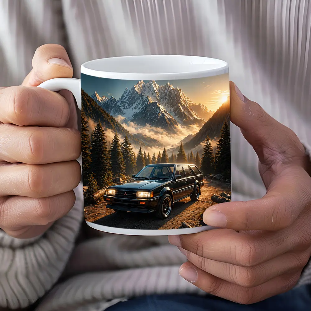 Mitsubishi Classic Wagon Snowy Mountain Forest – Mugs
