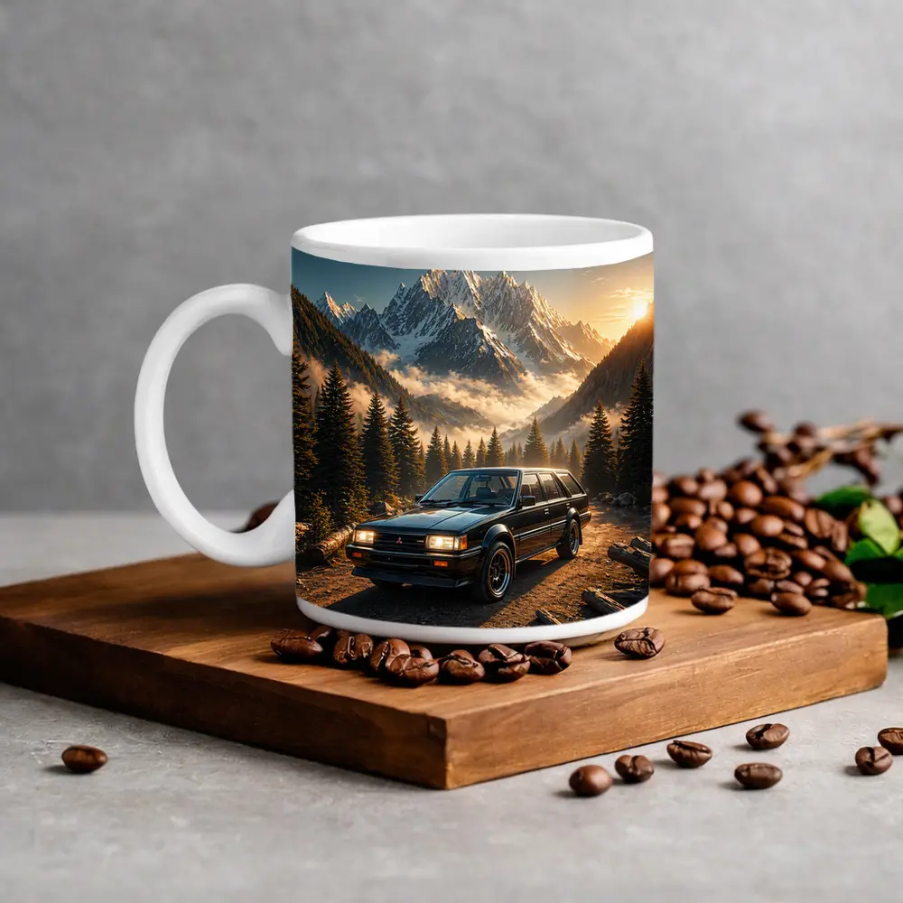 Mitsubishi Classic Wagon Snowy Mountain Forest – Mugs